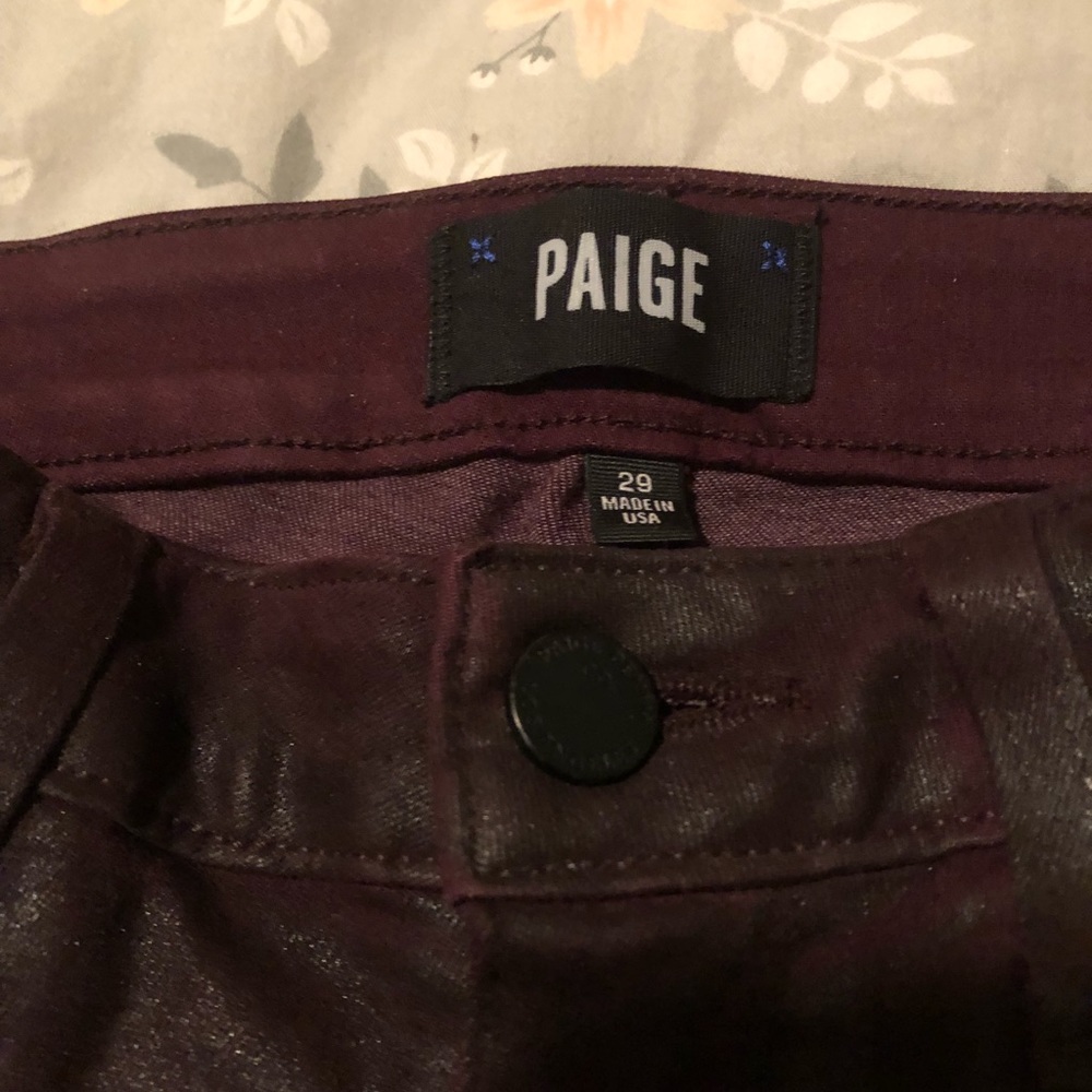 Paige Size 29 Verdugo Burgundy Skinny Jeans